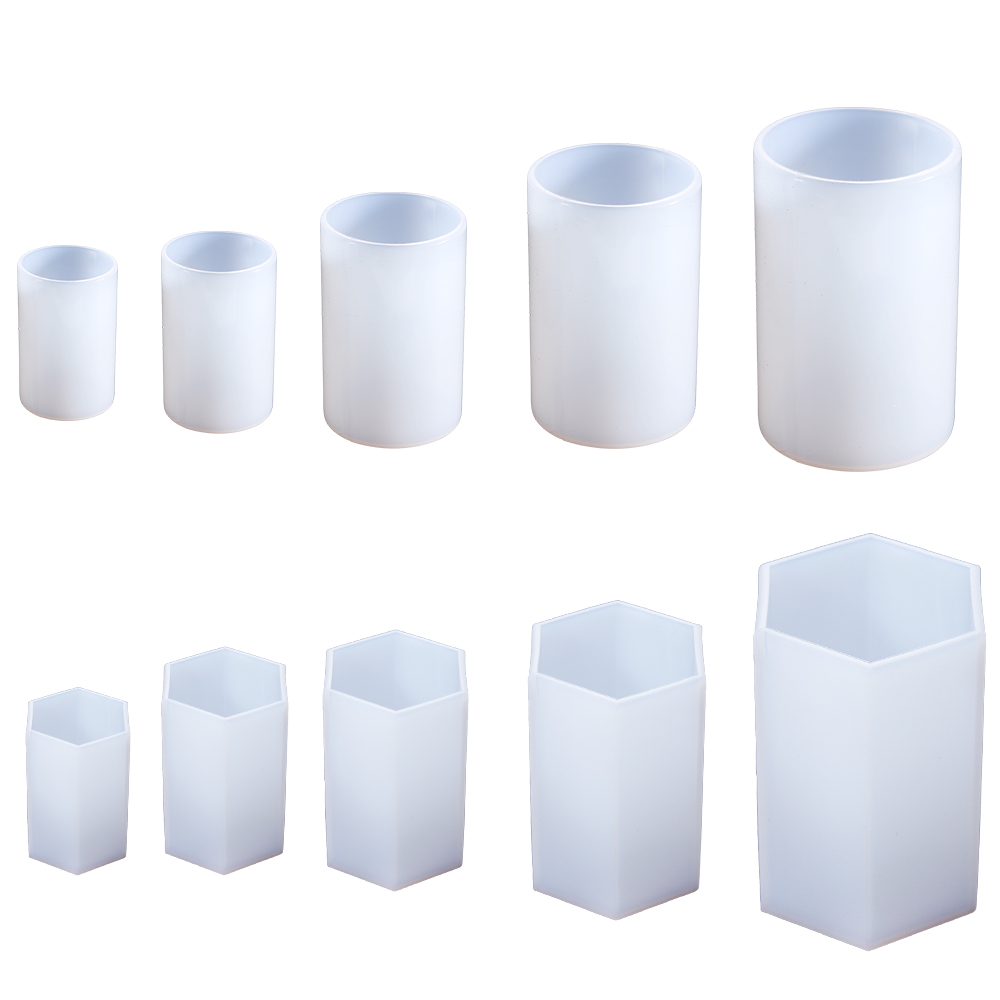Candle Making Supplies - 실린더 실리콘 금형 육각형 에폭시 수지