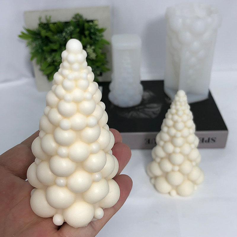 Candle Making Kits - 버블 크리스마스 트리 실리콘 캔들 몰드
