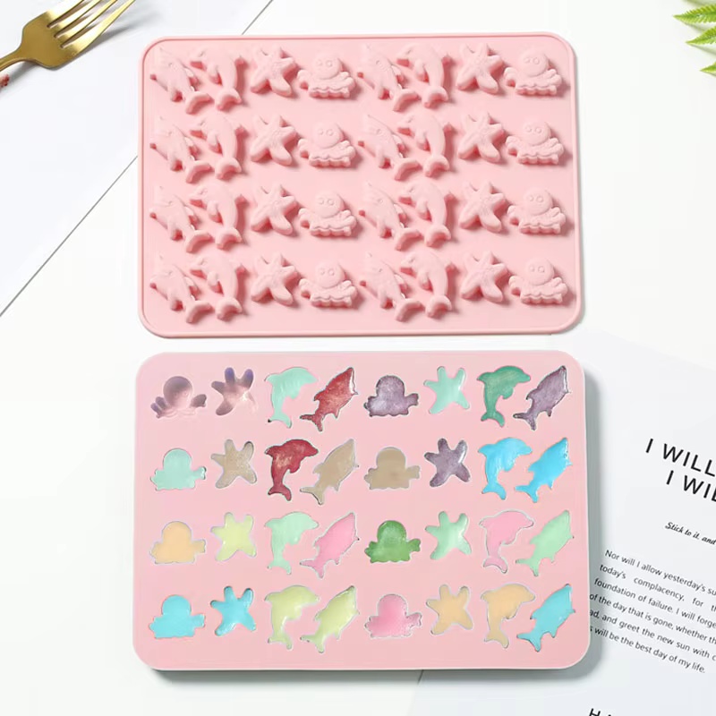 Candle Making Kits - 해저 생물 초콜릿 실리콘 몰드 돌고래