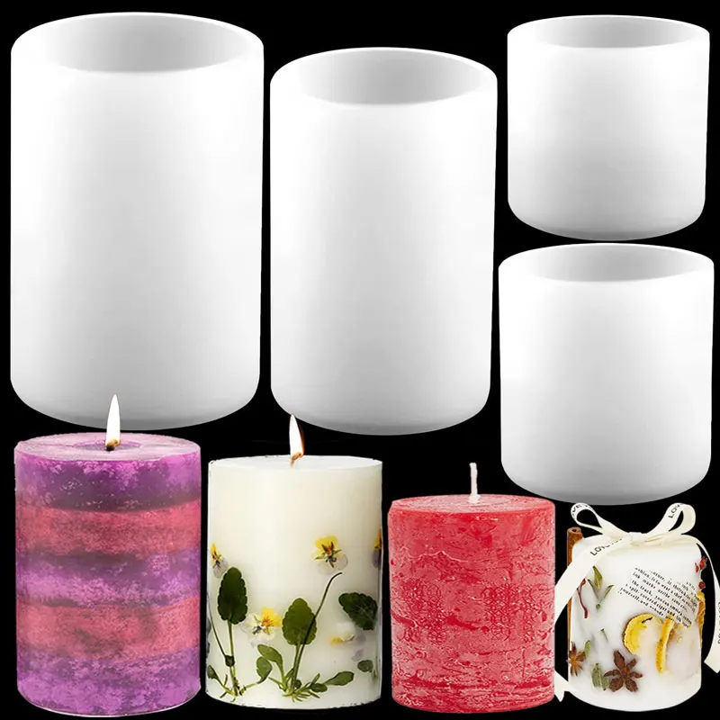Candle Making With Beeswax - 실린더 실리콘 양초 금형 수지 금형