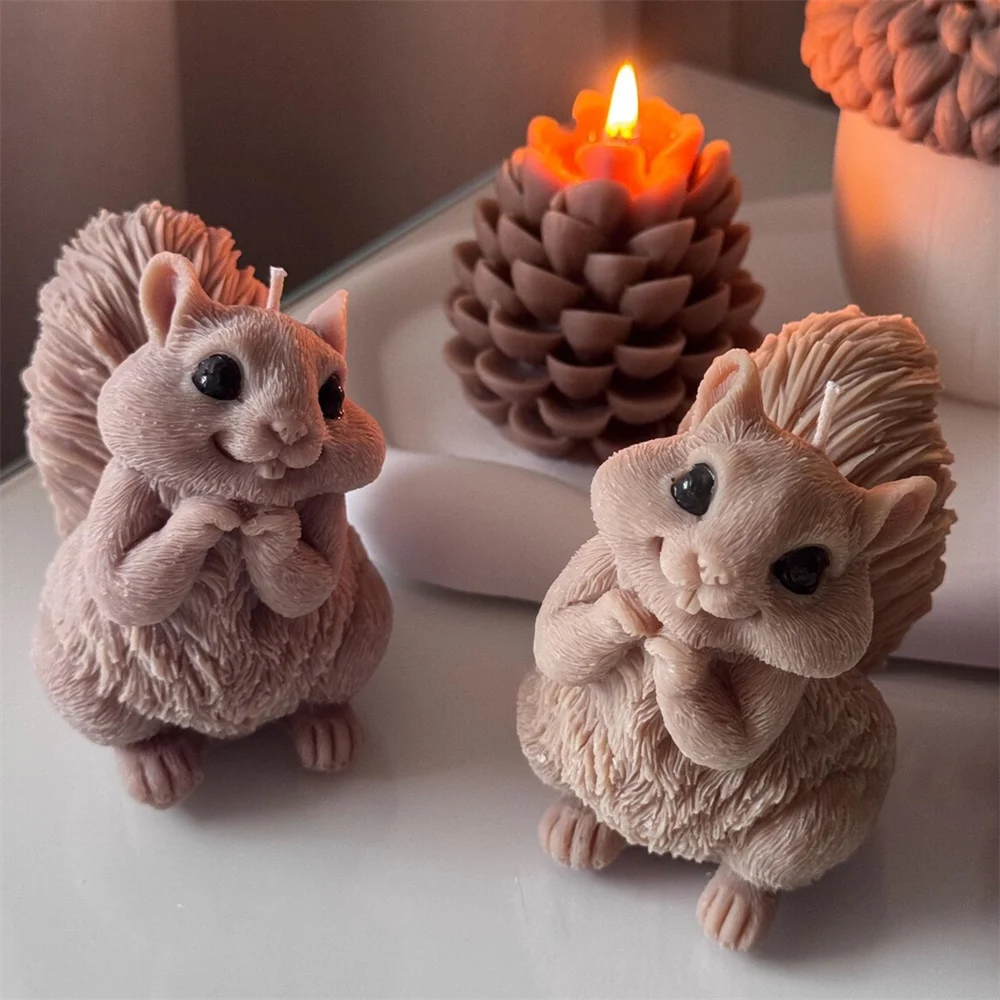 Candle Making Books For Beginners - 귀여운 다람쥐 양초 실리콘 몰드 3D