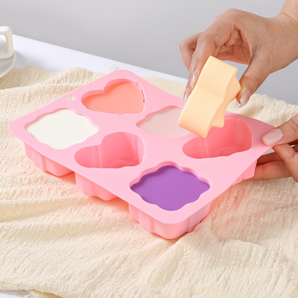 사각형 하트 모양 실리콘 몰드 6구 보우 디자인 수제  - Candle Making With Beeswax 리뷰 및 가격
