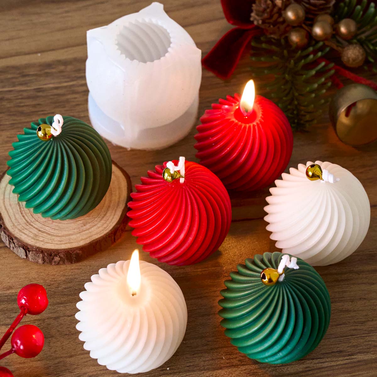 회전 볼 실리콘 캔들 몰드 DIY 수제 대각선 줄무늬  - Candle Making Books For Beginners 리뷰 및 가격