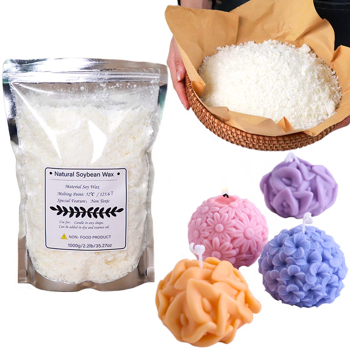 100/250/500/1000g 천연 소이 왁스 플레이 - Candle Making Kits 리뷰 및 가격