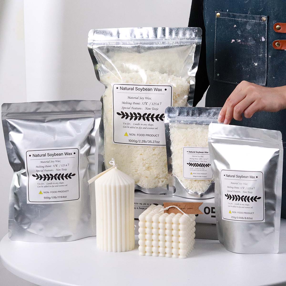 100/250/500/1000g 천연 소이 왁스 플레이 - Candle Making Kits 리뷰 및 가격