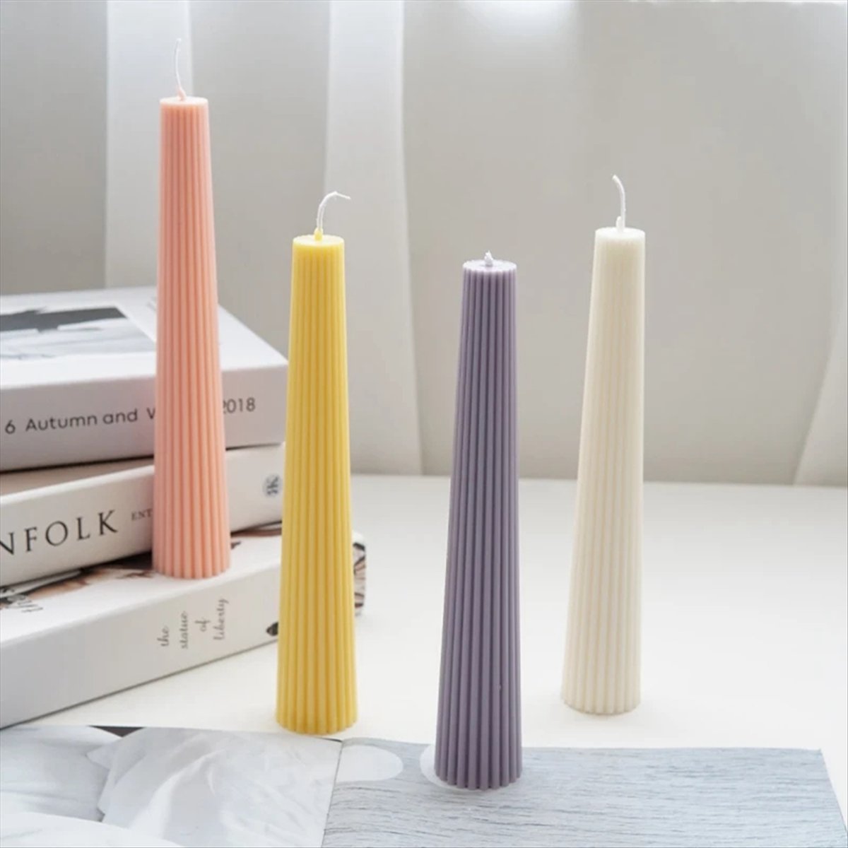 *ABAB 스트라이프 롱 폴 컬럼 아로마테라피 캔들 몰 - Candle Making Kits 리뷰 및 가격
