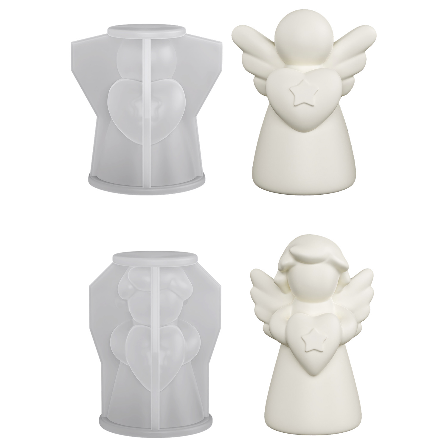 3D 날개 귀여운 천사 조각상 장식 석고 캔들 실리콘  - Candle Making Books For Beginners 리뷰 및 가격